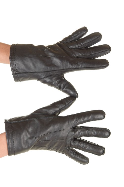 Mănuși de damă negre din piele naturală moale și delicată 48.00