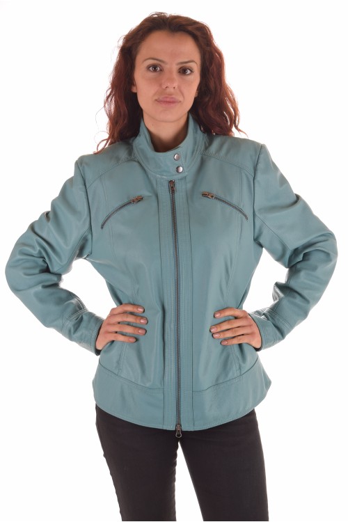 Geacă albastră piele 184.00