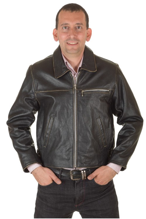 Geacă de bărbați vintage din piele naturală 200.00