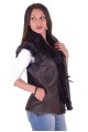 Vestă de damă maro închis din piele naturală 131.00