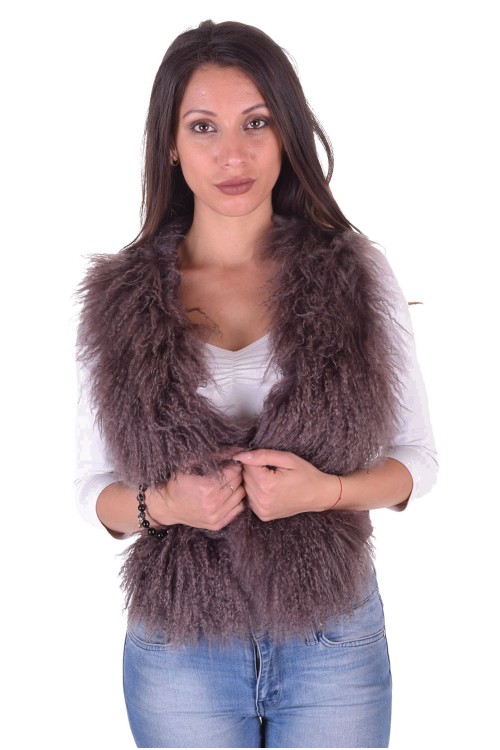 Vestă brună din piele întoarsă din piele naturală 171.00