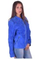Geacă albastru închis din piele întoarsă din piele naturală 131.00