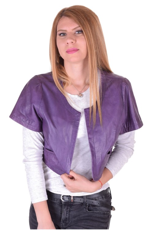 Geacă de damă mov piele 94.00