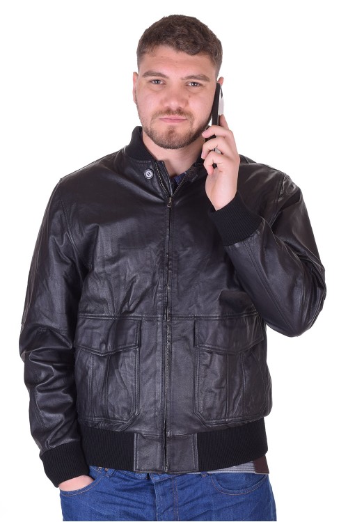 Geacă de bărbați modernă piele 184.00