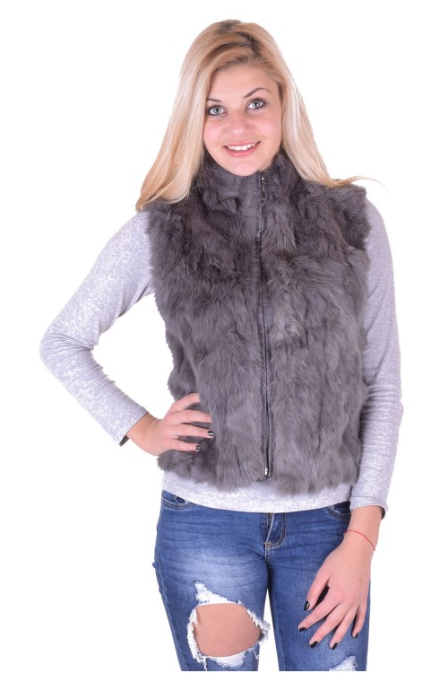 Vestă gri dе blana naturala 51.00