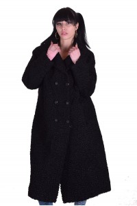 Palton elegant negru dе blana naturala