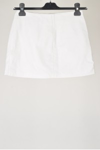 Fustă cochetă albă din piele naturală