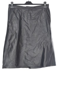 Fustă neagră din piele naturală