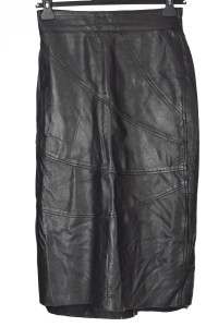 Fustă de damă elegantă neagră din piele naturală