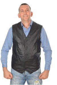 Vestă de bărbați elegantă din piele naturală