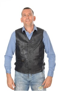Vestă de bărbați modernă din piele naturală
