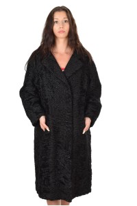 Palton superb negru de astrahan
