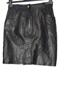 Fustă de damă modernă neagră din piele naturală