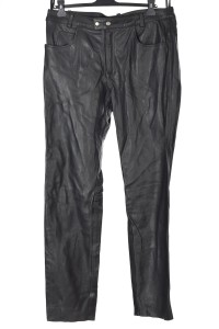Pantalon de bărbați negru din piele naturală