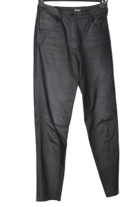 Pantalon de damă negru din piele naturală