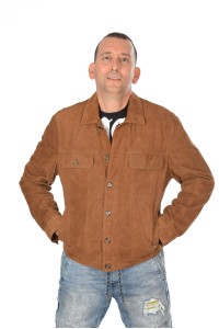 Geacă de bărbați brună din piele naturală