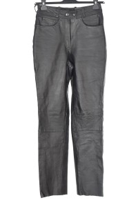 Pantalon de damă negru din piele naturală