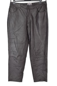 Pantalon de bărbați maro închis din piele naturală