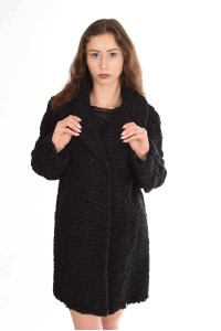 Palton de damă negru de astrahan