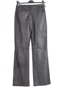 Pantalon de damă negru din piele naturală