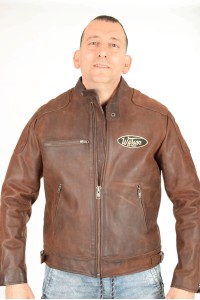 Geacă de bărbați biker din piele naturală