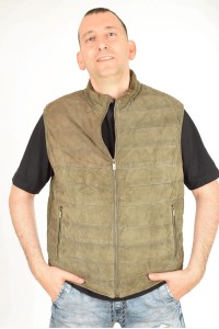 Vestă de bărbați de firmă din piele naturală