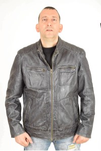 Geacă de bărbați de brand din piele naturală