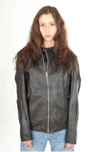 Geacă neagră din piele naturală