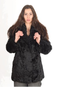 Palton cochet negru dе blana naturala