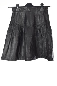 Fustă de damă elegantă neagră din piele naturală