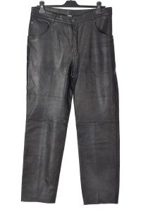 Pantalon de damă negru din piele naturală