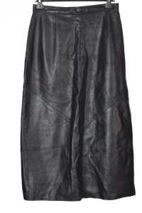 Fustă de damă elegantă neagră din piele naturală