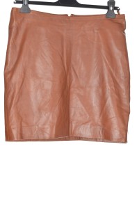 Fustă de damă actuală brună din piele naturală