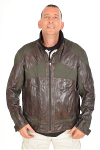 Geacă de bărbați clasic biker din piele naturală